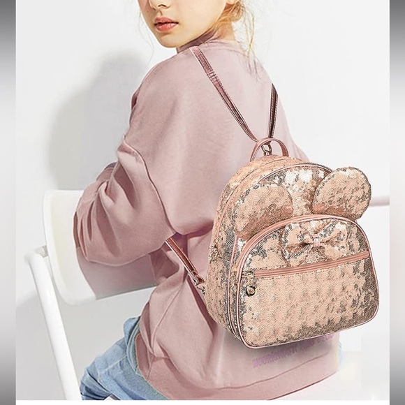 NWOT Mini Backpack Bowknot Polka Dot Daypacks Convertible Shoulderbag - Picture 2 of 16